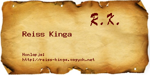 Reiss Kinga névjegykártya